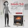 TURBRO Suburbs TS25 Electric Fireplace Infrared Heater - Freestanding Fireplace Stove with Adjustable Flame Effects, Overheating Protection, Timer, Remote Control - 25'' 1400W Black