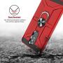 TJS Phone Case Compatible with LG Aristo 4,Aristo 4 Plus +,Escape Plus,K30 2019,Arena 2,X2 2019,Tribute Royal, [Full Coverage Tempered Glass Screen Protector] Metal Ring Magnetic Support (Red)