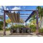 Paragon Outdoor PR11WD2C Backyard Structure Soft Top with Chilean Ipe Frame Valencia Pergola, 11 x 11 Cocoa