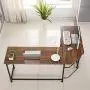 VECELO Modern L-Shaped Corner Computer Desk with CPU Stand/PC Laptop Study Writing Table Workstation for Home Office Wood & Metal, Dark Walnut+Black Leg VECELO Modern L-Shaped Corner Computer Desk with CPU Stand/PC Laptop Study Writing Table Workstation for Home Office Wood & Metal, Dark Walnut+Black Leg