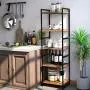 Homfa 5-Tier Corner Shelf, Free Standing Ladder Shaped Plant Flower Stand Rack Bathroom Storage Tower Industrial Style Utility Organizer Wood Look Accent Metal Frame Modern Furniture Home Office Homfa 5-Tier Corner Shelf, Free Standing Ladder Shaped Plant Flower Stand Rack Bathroom Storage Tower Industrial Style Utility Organizer Wood Look Accent Metal Frame Modern Furniture Home Office