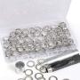 Laviesto Grommet Tool Kit,100 Sets 1/2 Inch Metal Eyelets Grommets Set with 3 Setting Tools for Fabric Canvas Curtain Tarps Tents Awnings Clothing Leather Crafts Making and Repair