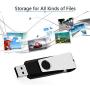 KEXIN 16GB USB Drive Bulk 50 Pack Flash Drive 16 GB USB Drive Thumb Drive Bulk Flash Drive Pack Swivel USB 2.0 (16GB, 50PCS, Black)