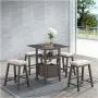 New Classic Furniture Derby Counter Table & 4 Stool Set, Chocolate