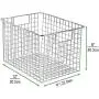 mDesign Farmhouse Decor Metal Wire Food Storage Organizer, Bin Basket with Handles for Kitchen Cabinets, Pantry, Bathroom, Laundry Room, Closets, Garage - 12'' x 9'' x 8'' - 2 Pack - Chrome