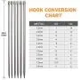 Knitting Needle Set, BCMRUN 22PCS 2mm(B)-8mm(L) Straight Single Pointed Stainless Steel Sweater Needles Set(11Pair-11 Size,9.8 inch) with Locking Stitch Makers Large-Eye Blunt Needles Measure Tape