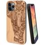 iProductsUS Wood Phone Case Compatible with iPhone 11 (6.1''), Engraved Unique Elephant, Built-in Metal Plate, TPU Protective Shockproof Cover (6.1 inch)