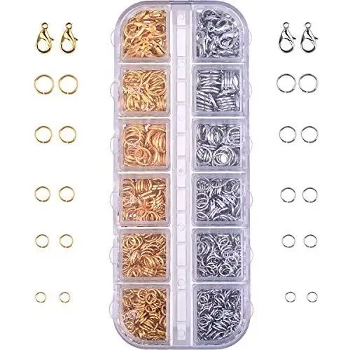 Outus 1104 Pieces Jewelry Findings Kit Lobsters Clasps and Jump Rings for Jewelry Making (Multicolor A) Outus 1104 Pieces Jewelry Findings Kit Lobsters Clasps and Jump Rings for Jewelry Making (Multicolor A)