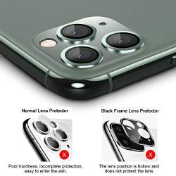 [3 Pack] Eelliss Camera Lens Protector for iPhone 11 Pro(5.8'')/iPhone 11 Pro Max(6.5''), Premium Tempered Glass Clear Lens Screen Protector Film Cover with Metal Ring - Anti Scratch/Dust/Fog