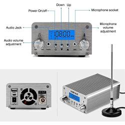 FM Transmitter, 15W FM Radio Transmitter,Fm Transmitter for Church,76~108MHz Wireless Broadcast FM Transmitter with PC Control, Intelligent Broadcast Metal Shell with Antenna for Drive-in Church