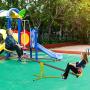 Costzon Kids Seesaw Swivel Teeter Totter Playground Equipment, 360 Degree Rotation (Metal Seesaw)