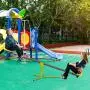 Costzon Kids Seesaw Swivel Teeter Totter Playground Equipment, 360 Degree Rotation (Metal Seesaw)