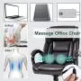 Big and Tall Office Chair 500lb Wide Seat Massage Desk Chair Ergonomic Computer Chair with Headrest Lumbar Support Armrest Rolling Swivel Chair Adjustable PU Leather Task Chair for Adults Women(Brown) Big and Tall Office Chair 500lb Wide Seat Massage Desk Chair Ergonomic Computer Chair with Headrest Lumbar Support Armrest Rolling Swivel Chair Adjustable PU Leather Task Chair for Adults Women(Brown)