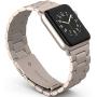 PUGO TOP Compatible with Apple Watch Band 42mm 44mm Series 6/5/4/3/2/1/SE for Men Women Stainless Steel Iwatch Strap Replacement Band with Modern Butterfly Buckle. (42mm/44mm, Champagne Gold)