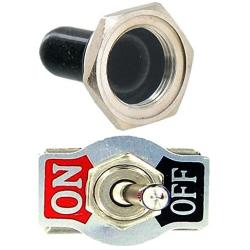 Etopar 5 X Heavy Duty 20A 125V 15A 250V SPST 2 Terminal Pin ON/Off Rocker Toggle Switch Flick Metal Waterproof Cap Knob