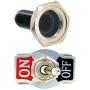 Etopar 5 X Heavy Duty 20A 125V 15A 250V SPST 2 Terminal Pin ON/Off Rocker Toggle Switch Flick Metal Waterproof Cap Knob