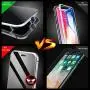 MIMEI Privacy Magnetic Case for iPhone 7/8 4.7inch Clear Double Sided Tempered Glass [Magnet Absorption Metal Bumper Frame] Thin Anti-Spy 360 Full Protective Phone Case 4.7'' 5.5'' (Blue, 7G/8G 4.7'')