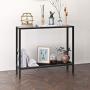 Henn&Hart Industrial Metal Perforated Mesh Shelf Console table, 1, Black