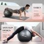 Trideer Exercise Ball (45-85cm) Extra Thick Yoga Ball Chair, Heavy Duty Stability Ball Supports 2200lbs, Birthing Ball with Quick Pump (Office & Home & Gym)