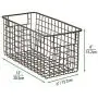 mDesign Farmhouse Decor Metal Wire Food Storage Organizer, Bin Basket with Handles for Kitchen Cabinets, Pantry, Bathroom, Laundry Room, Closets, Garage - 12'' x 6'' x 6'' - 2 Pack - Bronze