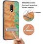 HHDY Compatible with Oneplus 6t Case, Rainforest Design with Metal Kickstand Anti-Fingerprint Protective Phone Case Cover for Oneplus 7