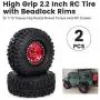 GoolRC 2PCS 2.2 Inch RC Rubber Tire Alloy Beadlock Rims Wheel Upgrade Parts for Traxxas Hsp Redcat Tamiya Axial Scx10 D90 Hpi RC Crawler (Red) GoolRC 2PCS 2.2 Inch RC Rubber Tire Alloy Beadlock Rims Wheel Upgrade Parts for Traxxas Hsp Redcat Tamiya Axial Scx10 D90 Hpi RC Crawler (Red)