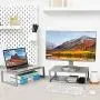 2 Pack- Simple Trending Monitor Stand Riser, Metal Desktop Stand with Anti-Slip Suction Cup for Laptop, Computer, iMac, Pc, Printer,Silver