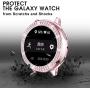 Mosonio Compatible with Galaxy Active 2 Watch Band with Case Women, Jewelry Replacement Metal Wristband Strap with Bling PC Protective Cover for Samsung Active 2 Watch Band(Pink, 40mm)