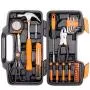 CARTMAN Orange 39-Piece Tool Set - General Household Hand Tool Kit with Plastic Toolbox Storage Case CARTMAN Orange 39-Piece Tool Set - General Household Hand Tool Kit with Plastic Toolbox Storage Case