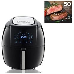 GoWISE USA 1700-Watt 5.8-QT 8-in-1 Digital Air Fryer with Recipe Book, Black