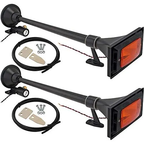 Vixen Horns Train Horn for Boat/Truck/Car. Air Horn Waterproof Black Dual Trumpet + Light & Cover. Super Loud dB. Marine Grade Finish. Fits 12v/24v Vehicles Like Semi/Pickup/Jeep/SUV VXH1264YBX2 Vixen Horns Train Horn for Boat/Truck/Car. Air Horn Waterproof Black Dual Trumpet + Light & Cover. Super Loud dB. Marine Grade Finish. Fits 12v/24v Vehicles Like Semi/Pickup/Jeep/SUV VXH1264YBX2