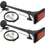 Vixen Horns Train Horn for Boat/Truck/Car. Air Horn Waterproof Black Dual Trumpet + Light & Cover. Super Loud dB. Marine Grade Finish. Fits 12v/24v Vehicles Like Semi/Pickup/Jeep/SUV VXH1264YBX2
