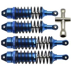 Full Metal Shock Absorber Front & Rear 5862 for 1/10 Traxxas Slash 4x4 4WD Upgrade Replace and Tool 5Pcs(Dark Blue)