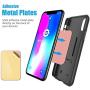 WizGear Mount Metal Plate with Adhesive for Magnetic Cradle-Less Mount -X4 Pack 2 Rectangle and 2 Round (Compatible with Magnetic mounts) (Rose Gold)