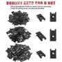 Hilitchi 225Pcs U Nut Assortment Black Phosphate Finish Rust Resistant Wide Range Kit Auto Car Metal Clips for Motorcycle Automotive Repair Replacement