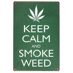 UOOPAI Keep Calm and Smoke Weed Vintage Metal Sign