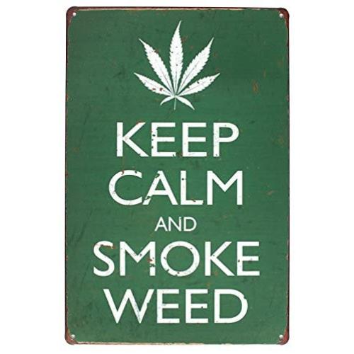 UOOPAI Keep Calm and Smoke Weed Vintage Metal Sign