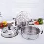Beeiee Steaming Cookware, Steamer Pot, Multi-layer Boiler, 10Qt 11 Inch Stainless Steel Steamer, work with Gas, Electric, Grill Stove Top, Dishwasher Safe Beeiee Steaming Cookware, Steamer Pot, Multi-layer Boiler, 10Qt 11 Inch Stainless Steel Steamer, work with Gas, Electric, Grill Stove Top, Dishwasher Safe