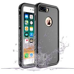 Cozycase Waterproof Case for iPhone 8 Plus/iPhone 7 Plus Case, Shockproof Full-Body Rugged Case with Built-in Screen Protector for Apple iPhone 8 Plus / 7 Plus - (Black)