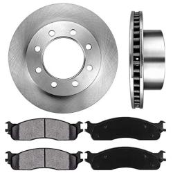 CRK14177 FRONT 353 mm Premium OE 8 Lug [2] Brake Disc Rotors + [4] Metallic Brake Pads