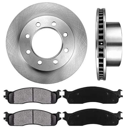 CRK14177 FRONT 353 mm Premium OE 8 Lug [2] Brake Disc Rotors + [4] Metallic Brake Pads