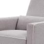 DaVinci Piper Upholstered Recliner and Swivel Glider in Grey with Cream Piping, Greenguard Gold Certified