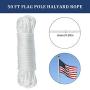 Flag Pole Hardware Parts Repair Kits, 50 Feet Halyard Rope + 3'' Gold Ball + 6'' Zinc Alloy Cleat + 4 PCS Metal Hook Clips + Cast Aluminum Truck for 2'' Diameter Flag Poles Top