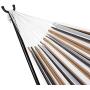 SUPER DEAL Portable 2-Person Brazilian Hammock with 9FT Metal Stand - Weather Resistant Double Hammock and Stand - Carrying Case Included, 450LBS Capacity, 6 Optional Hook Positions