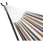 SUPER DEAL Portable 2-Person Brazilian Hammock with 9FT Metal Stand - Weather Resistant Double Hammock and Stand - Carrying Case Included, 450LBS Capacity, 6 Optional Hook Positions
