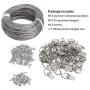 Picture Hanging Kit - 100 Feet Stainless Steel Hanging Wire, 60 Pcs D Ring Picture Hangers with Screws and 60 Pcs Aluminum Crimping Loop Sleeve for Hanging Paintings Photos