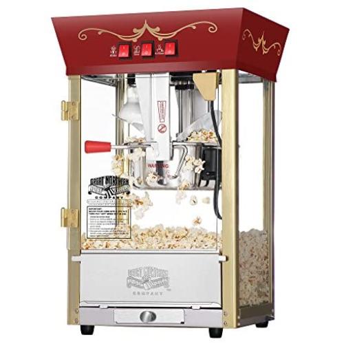 Great Northern Popcorn Red Matinee Movie Theater Style 8 oz. Ounce Antique Popcorn Machine