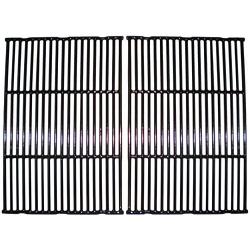 Music City Metals 61812 Gloss Cast Iron Cooking Grid Replacement for Select Gas Grill Models by Broil King, Broil-Mate and Others, Set of 2