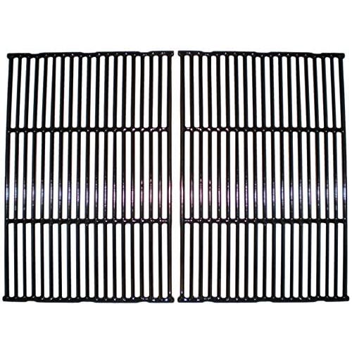 Music City Metals 61812 Gloss Cast Iron Cooking Grid Replacement for Select Gas Grill Models by Broil King, Broil-Mate and Others, Set of 2