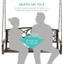 Best Choice Products 2-Person Metal Outdoor Porch Swing, Hanging Patio Bench w/Weather-Resistant Steel, 485lb Weight Capacity - Bronze